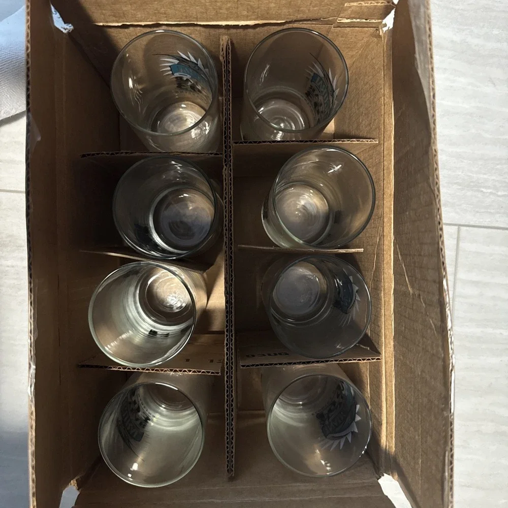 Bundle of 8 FLORIDA MARLINS Inaugural Year 1993 MLB Baseball Chevron Glass Cup